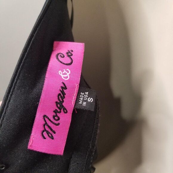 Small Morgan & Co Black Criss Cross Bodycon with studs - Picture 4 of 8